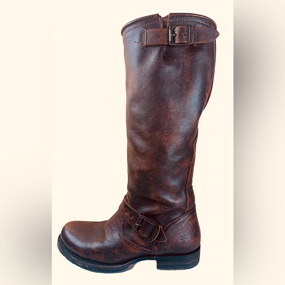 Frye boots Veronica tall slouch distressed brown 6.5 excellent soft leather